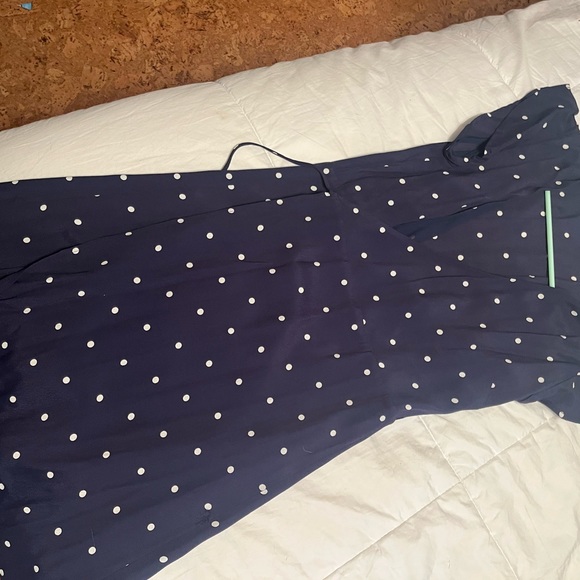 Rails Brenna True Wrap Mini Dress in Navy with White Micro Dot - Picture 6 of 6